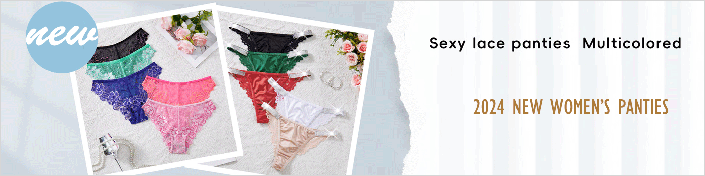 Multi colored lace triangle pants, comfortable and breathable mid waist underwear