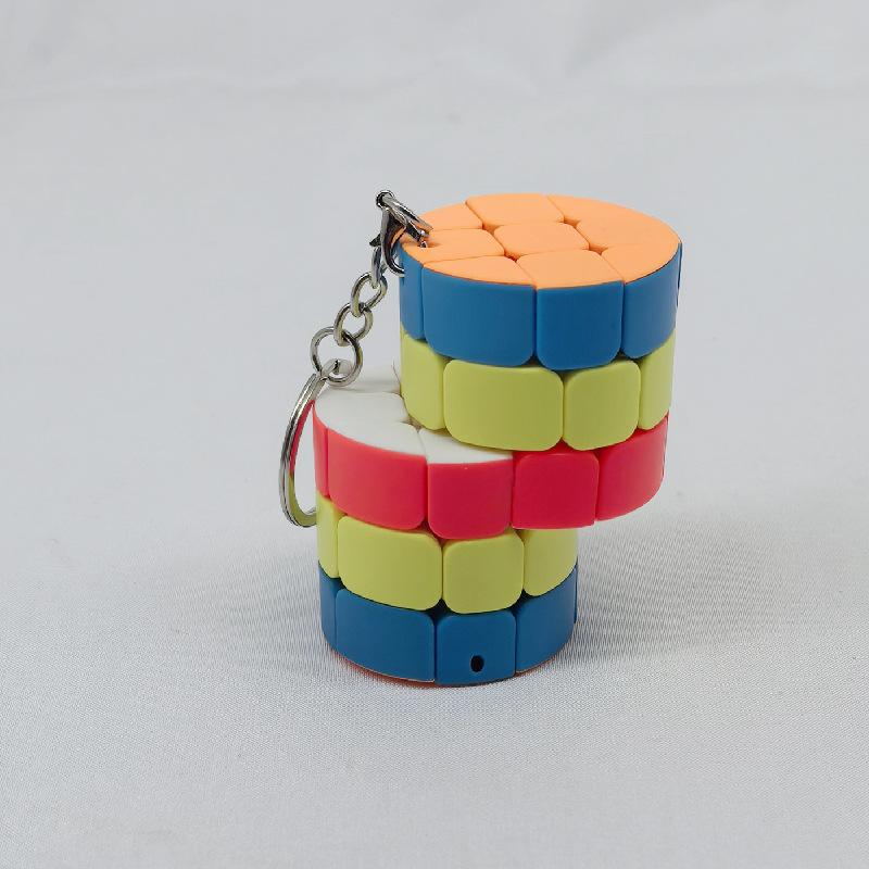 (image for) CubeTwist Mini 3‑Layer Cylinder 2‑in‑6 No.2 Magic Cube with Keychain Rotation‑Limited Puzzle