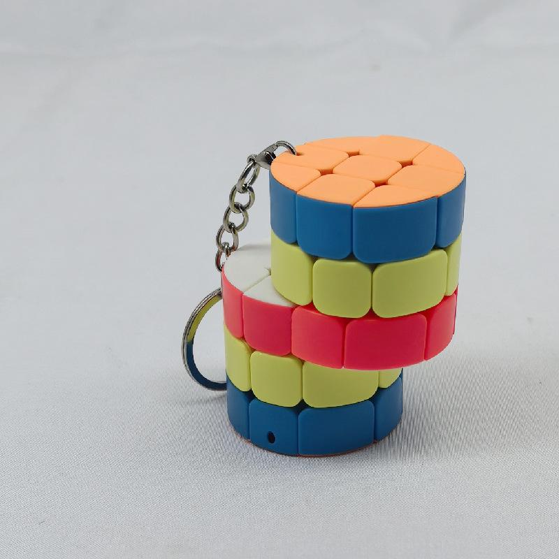 (image for) CubeTwist Mini 3‑Layer Cylinder 2‑in‑6 No.2 Magic Cube with Keychain Rotation‑Limited Puzzle