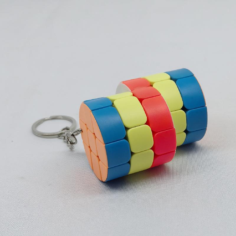 (image for) CubeTwist Mini 3‑Layer Cylinder 2‑in‑6 No.2 Magic Cube with Keychain Rotation‑Limited Puzzle