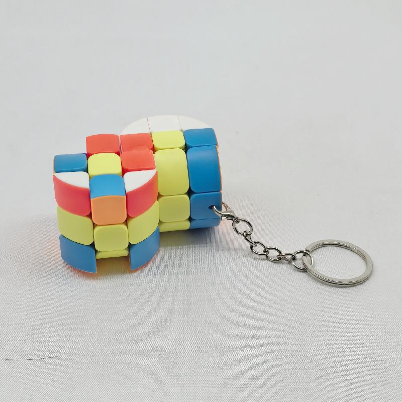 (image for) CubeTwist Mini 3‑Layer Cylinder 2‑in‑6 No.2 Magic Cube with Keychain Rotation‑Limited Puzzle