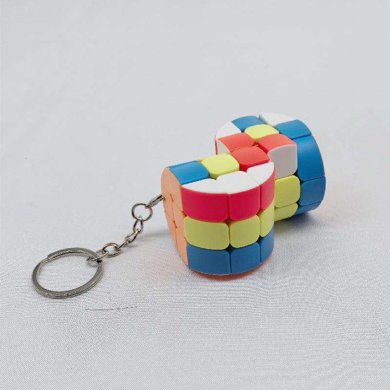 (image for) CubeTwist Mini 3‑Layer Cylinder 2‑in‑6 No.2 Magic Cube with Keychain Rotation‑Limited Puzzle