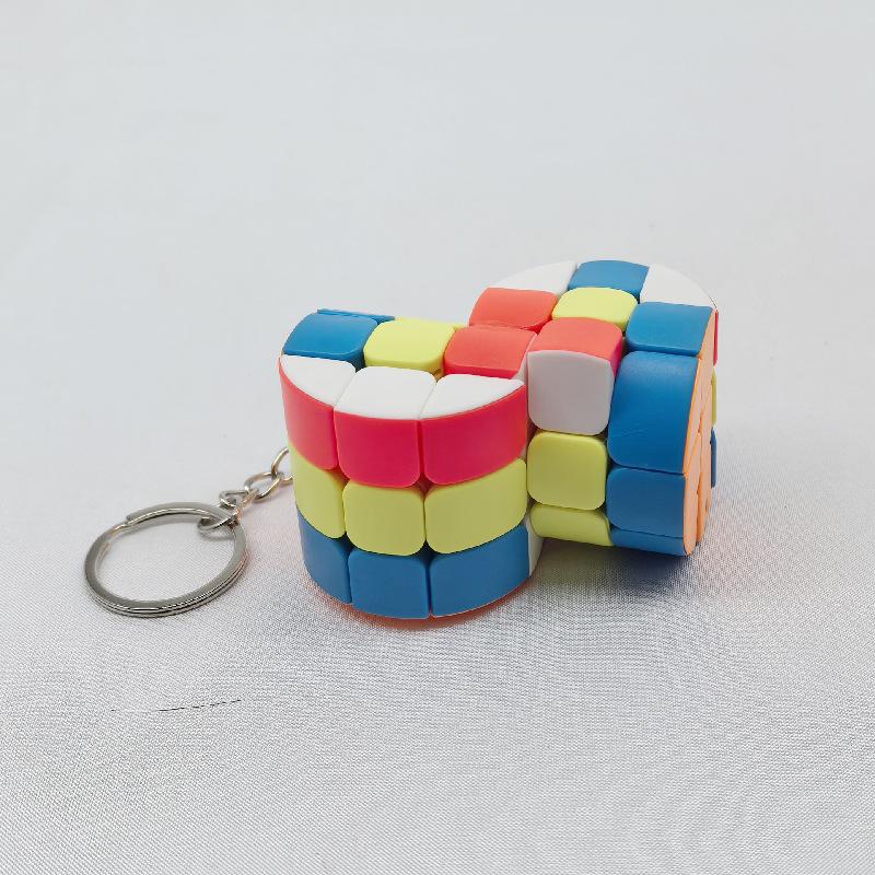 (image for) CubeTwist Mini 3‑Layer Cylinder 2‑in‑6 No.2 Magic Cube with Keychain Rotation‑Limited Puzzle