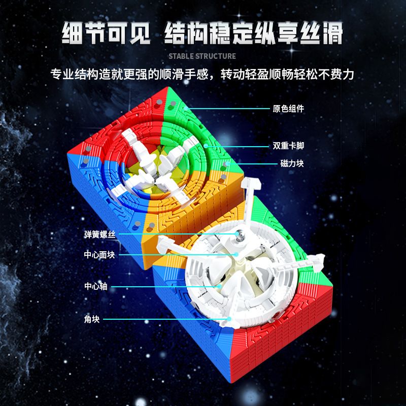 (image for) MoSheng 12x12x12 Magic Cube Stickerless