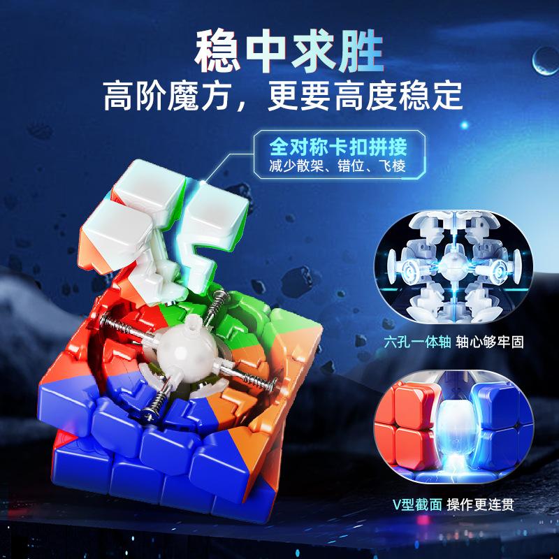 (image for) MoYu AOSHU V7 4x4 Magnetic Speed Cube, Single/Double/Triple Track Magnetic System, Magic Coat Version Optional