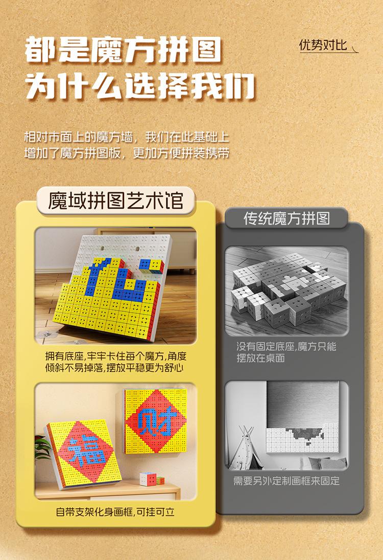 (image for) MoYu Cube Mosaic Puzzle Gallery, DIY Magic Cube Wall Kit, 3×3 /5×5 /10×10 Creative Mosaic Decorations