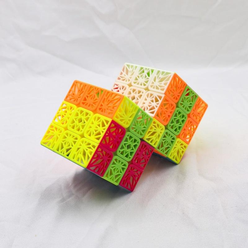 (image for) CubeTwist 2‑in‑3 Hollow‑Surface Conjoined 3x3 Siamese Cube Rotation‑Limited Puzzle