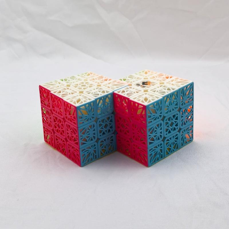 (image for) CubeTwist 2‑in‑3 Hollow‑Surface Conjoined 3x3 Siamese Cube Rotation‑Limited Puzzle