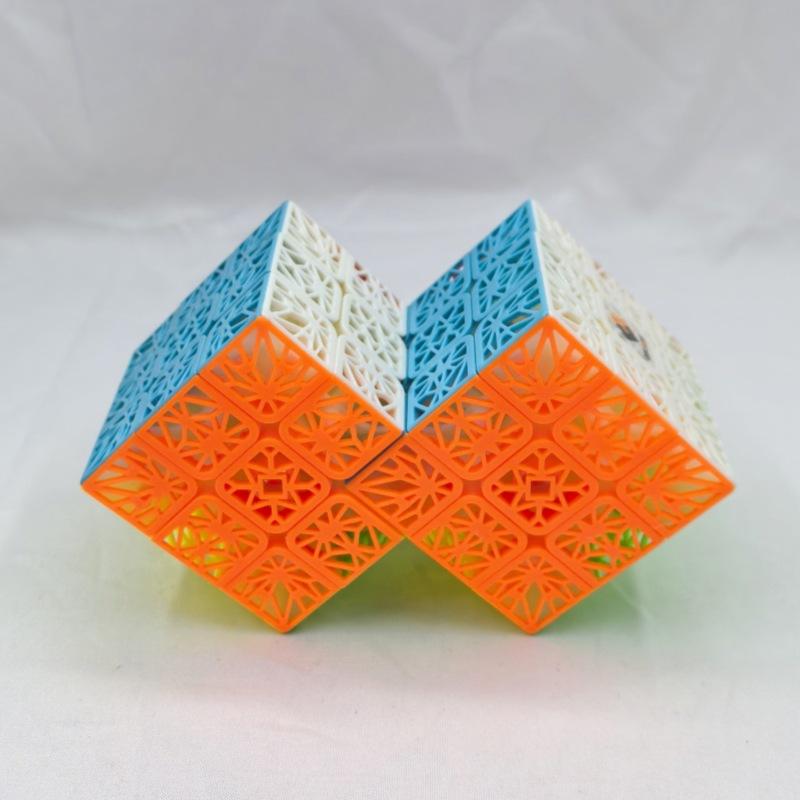 (image for) CubeTwist 2‑in‑3 Hollow‑Surface Conjoined 3x3 Siamese Cube Rotation‑Limited Puzzle