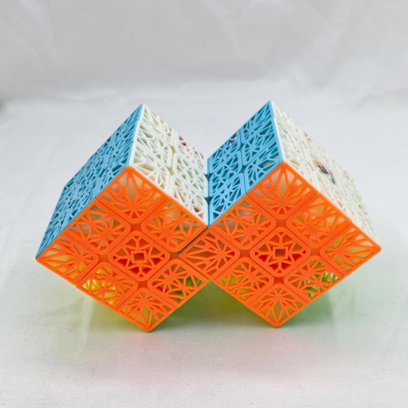 (image for) CubeTwist 2‑in‑3 Hollow‑Surface Conjoined 3x3 Siamese Cube Rotation‑Limited Puzzle