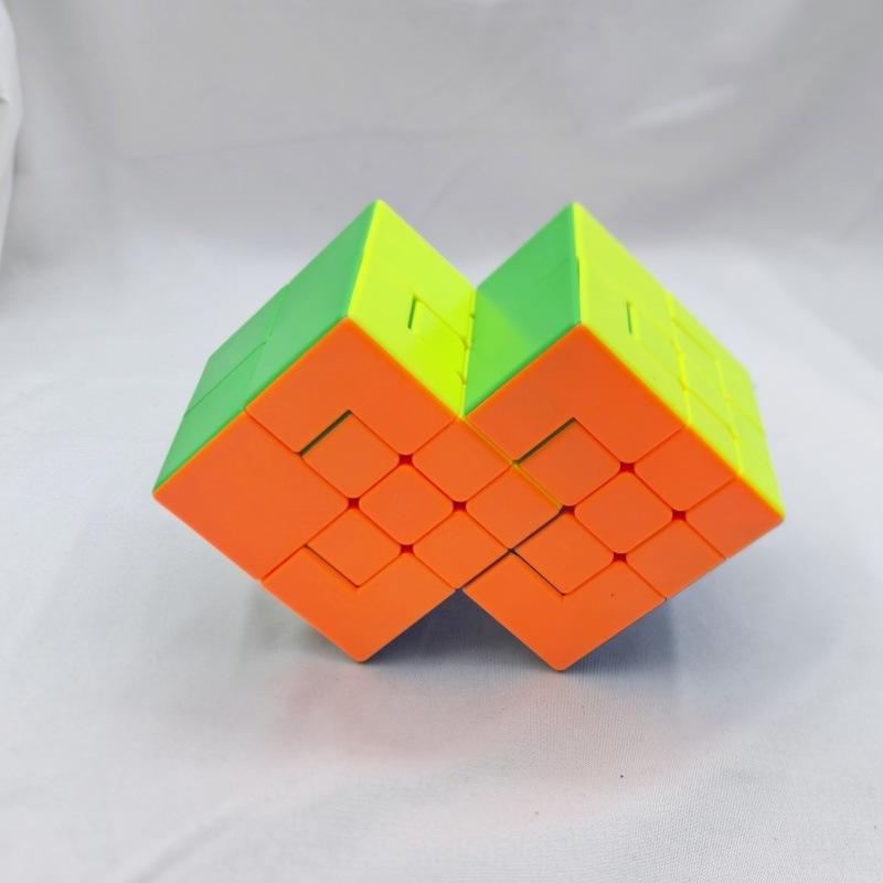 (image for) CubeTwist Puppet No.2 Siamese Cube, Dual‑Block Connected 3x3 Twisty Puzzle