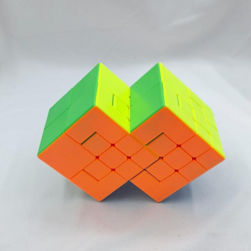 (image for) CubeTwist Puppet No.2 Siamese Cube, Dual‑Block Connected 3x3 Twisty Puzzle