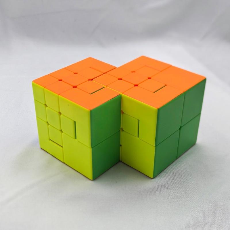 (image for) CubeTwist Puppet No.2 Siamese Cube, Dual‑Block Connected 3x3 Twisty Puzzle
