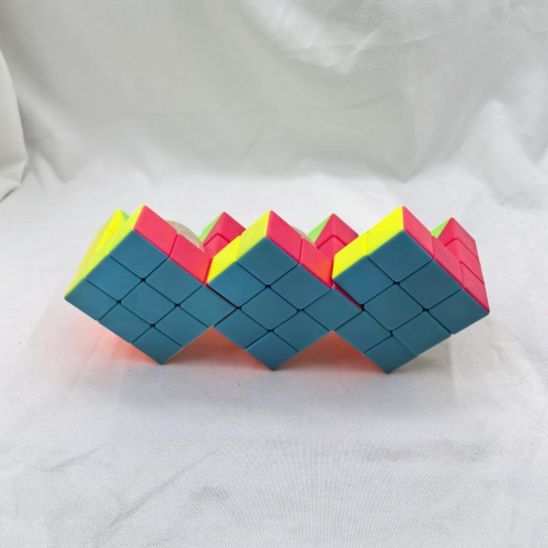 (image for) CubeTwist Triple‑3 Gemini Siamese Geometric Rotation‑Limited Puzzle Cube