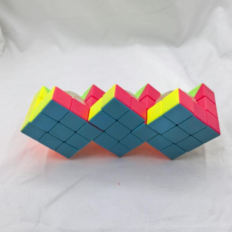 (image for) CubeTwist Triple‑3 Gemini Siamese Geometric Rotation‑Limited Puzzle Cube