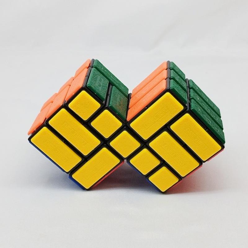 (image for) CubeTwist Gemini Bicube Conjoined Bandaged 3x3 Magic Cube, Rotation‑Limited Twisty Puzzle