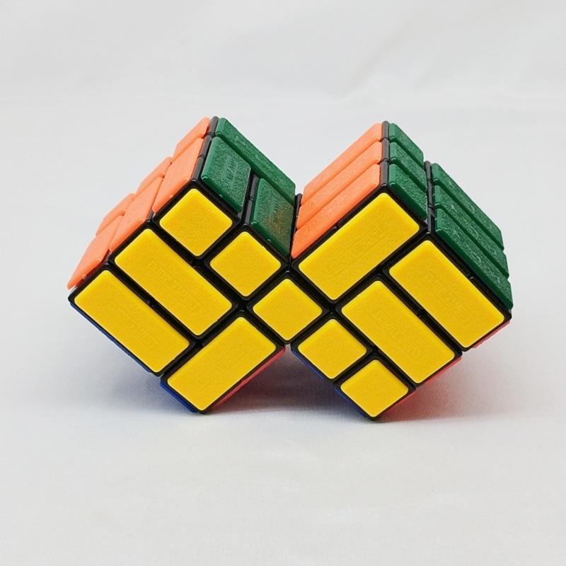 (image for) CubeTwist Gemini Bicube Conjoined Bandaged 3x3 Magic Cube, Rotation‑Limited Twisty Puzzle