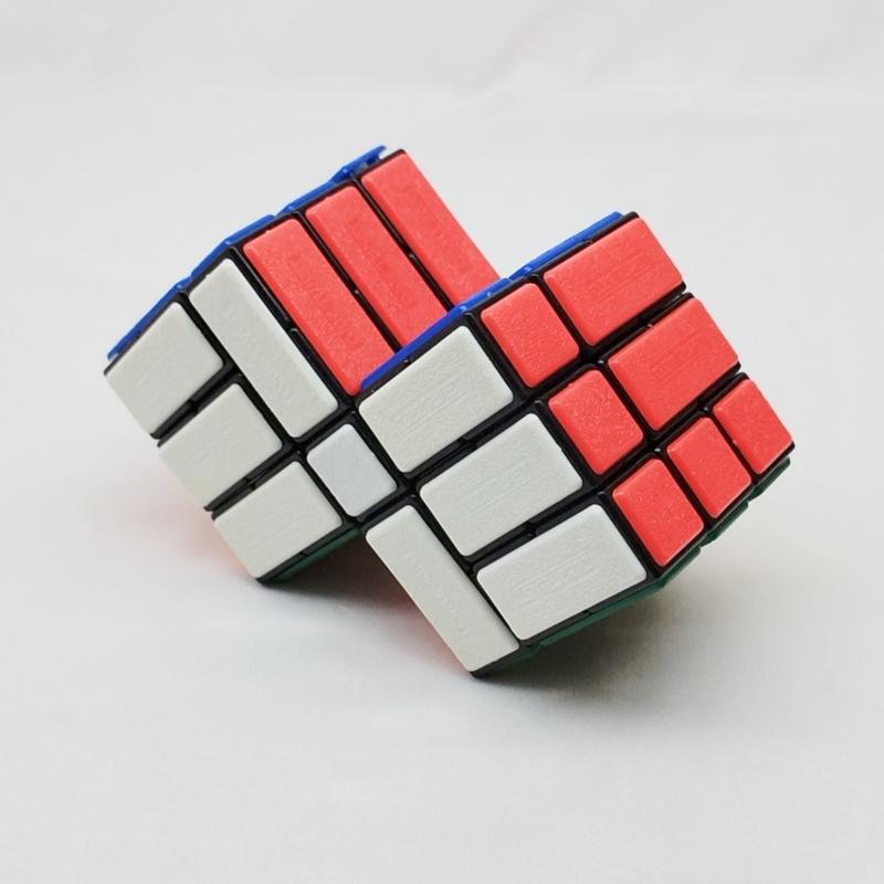 (image for) CubeTwist Gemini Bicube Conjoined Bandaged 3x3 Magic Cube, Rotation‑Limited Twisty Puzzle