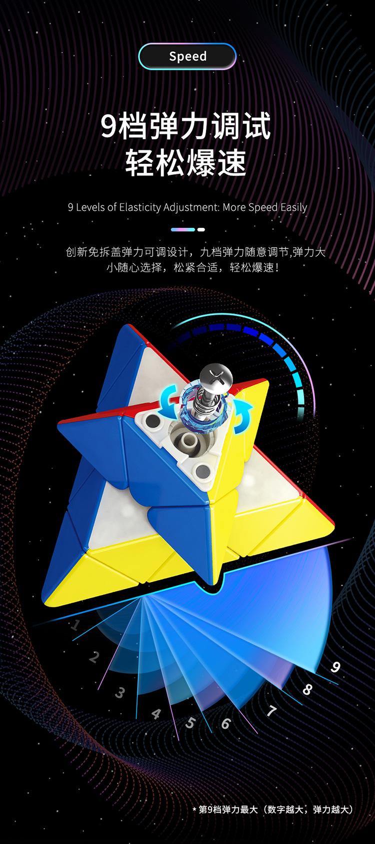 (image for) MoYu MF3RS3M 3x3 Magnetic Speed Cube, Entry Level Competition Puzzle Cube, Pyramid Magnetic & MagLev Optional