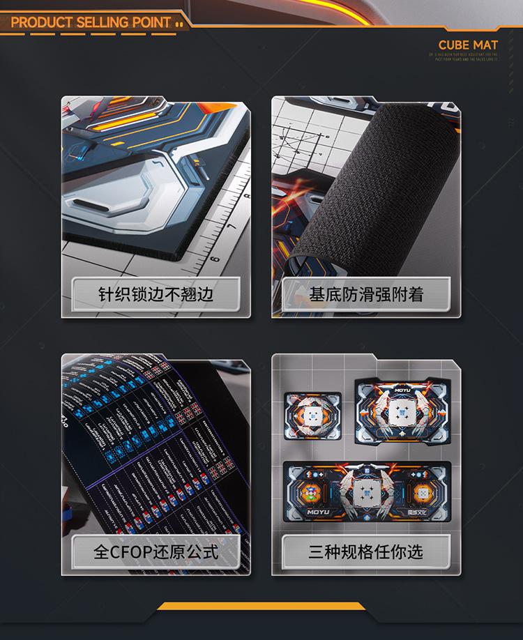 (image for) MoYu Cube Mat CFOP Formula Speedcubing Competition Pad Anti-Slip Timer Playmat for Speed Cube & Stacking Cup