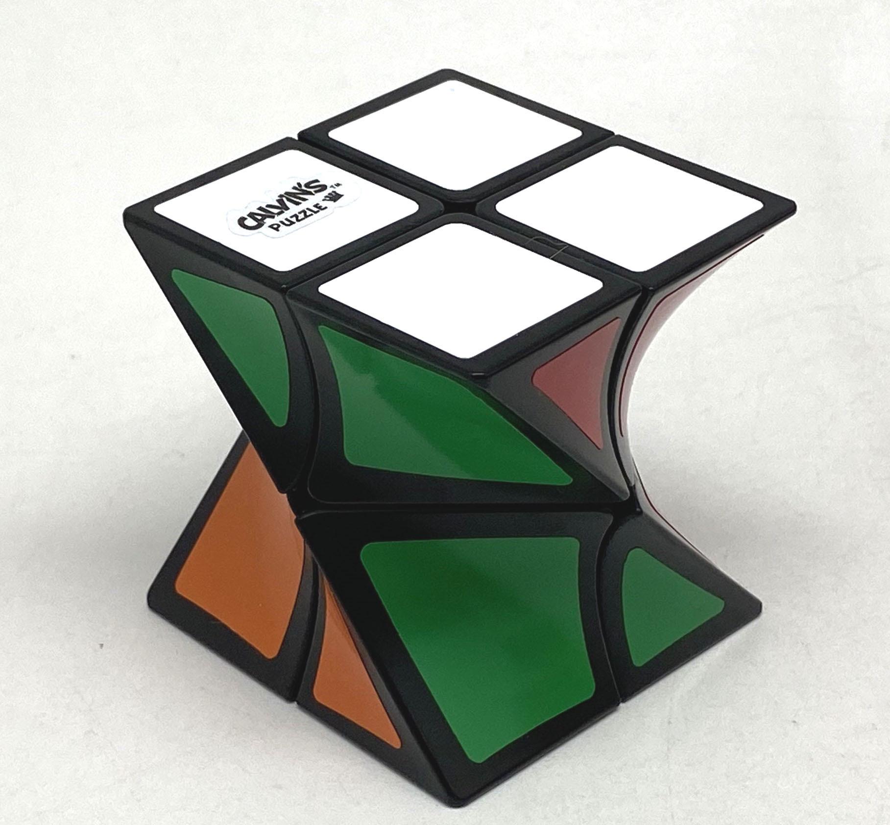 (image for) Calvin's Puzzle Twist Cube 2x2x2, Twisted 2x2 Irregular Magic Cube, Sticker Twisty Puzzle Toy
