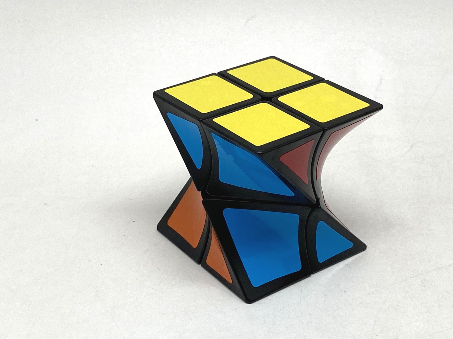 (image for) Calvin's Puzzle Twist Cube 2x2x2, Twisted 2x2 Irregular Magic Cube, Sticker Twisty Puzzle Toy