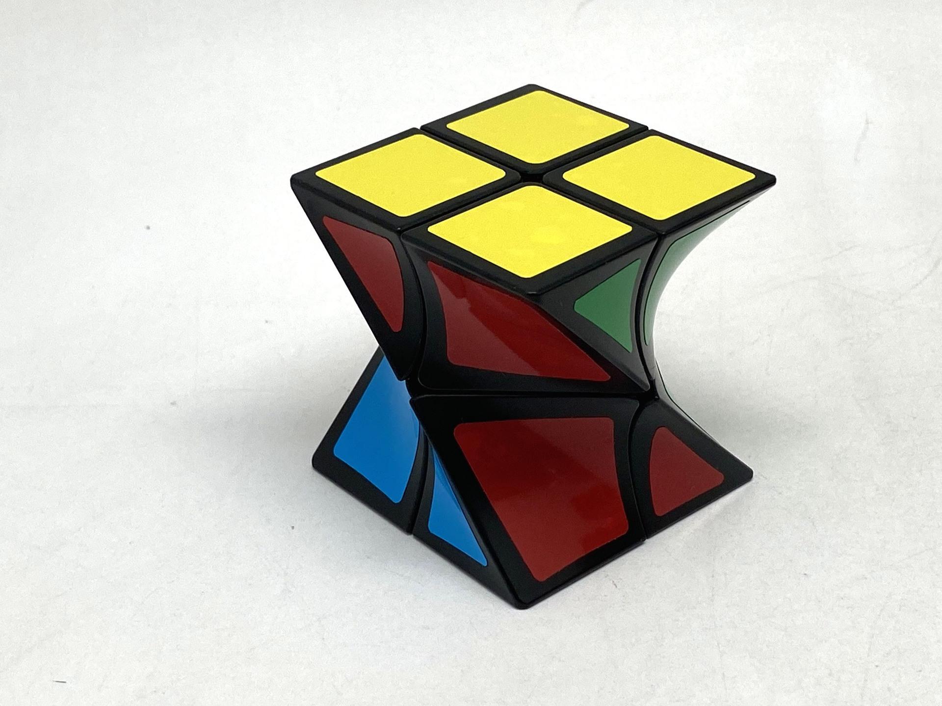 (image for) Calvin's Puzzle Twist Cube 2x2x2, Twisted 2x2 Irregular Magic Cube, Sticker Twisty Puzzle Toy