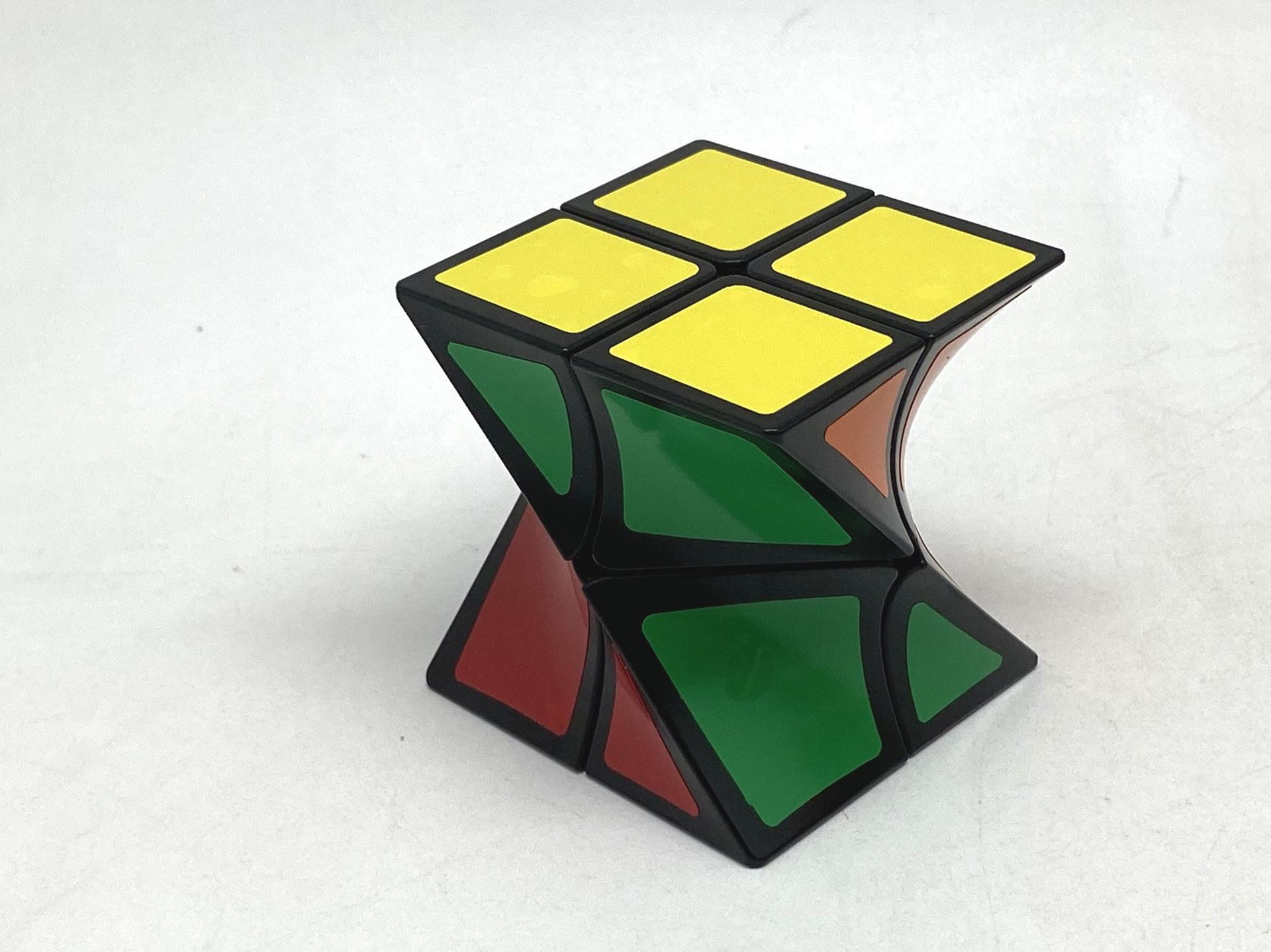 (image for) Calvin's Puzzle Twist Cube 2x2x2, Twisted 2x2 Irregular Magic Cube, Sticker Twisty Puzzle Toy