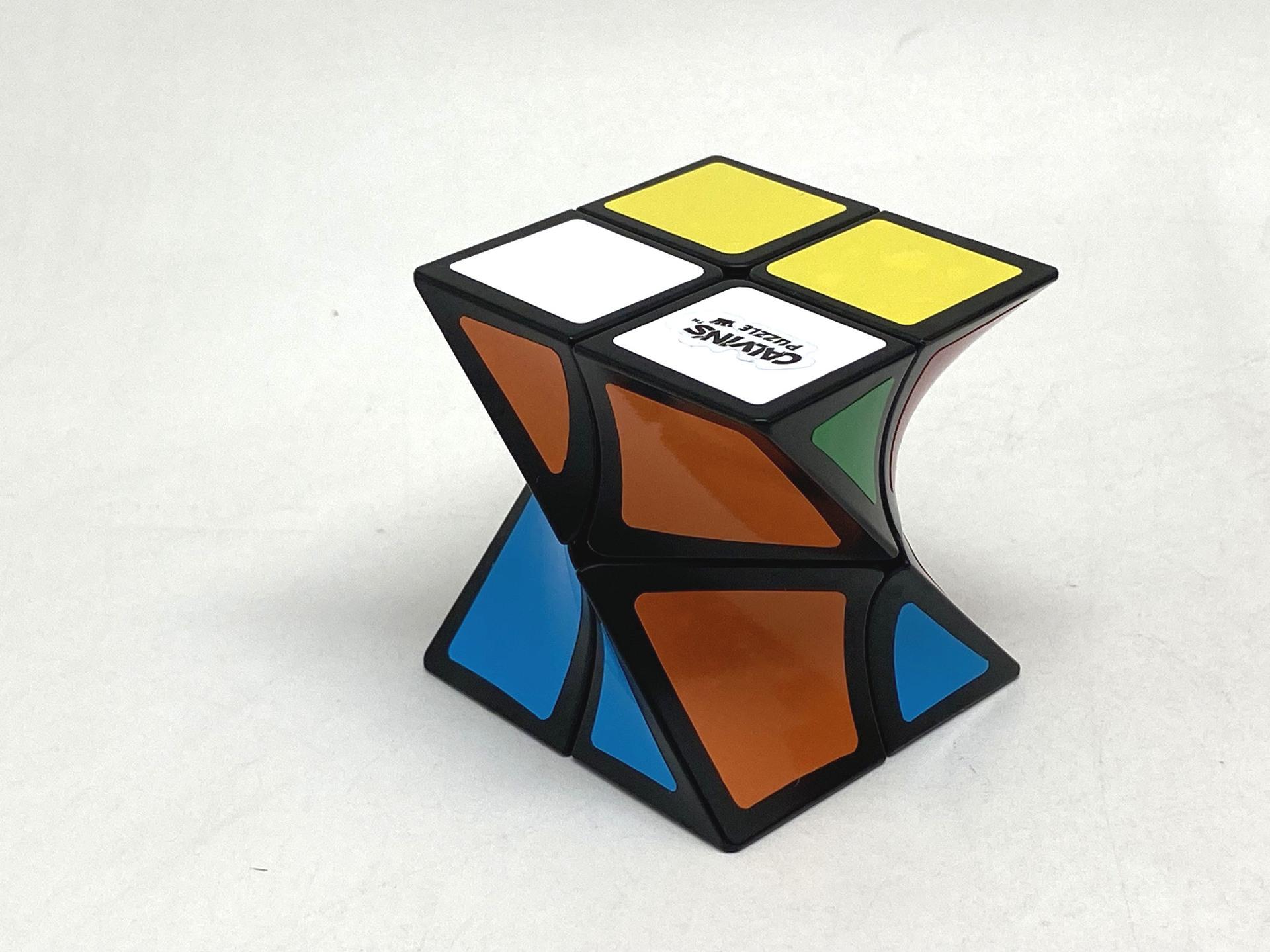 (image for) Calvin's Puzzle Twist Cube 2x2x2, Twisted 2x2 Irregular Magic Cube, Sticker Twisty Puzzle Toy