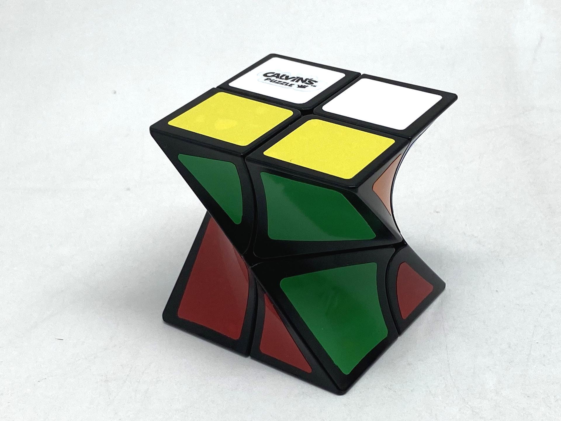 (image for) Calvin's Puzzle Twist Cube 2x2x2, Twisted 2x2 Irregular Magic Cube, Sticker Twisty Puzzle Toy