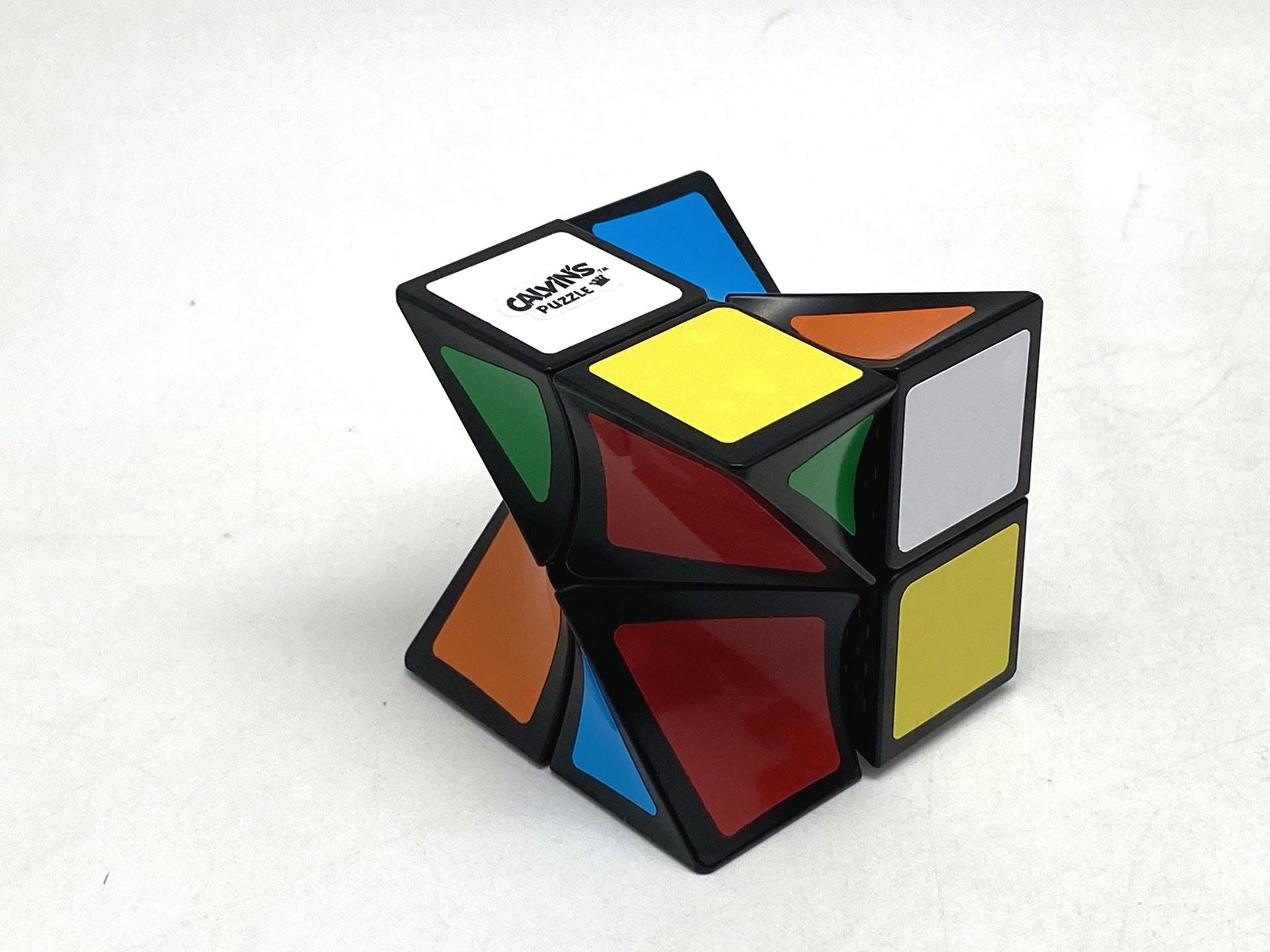 (image for) Calvin's Puzzle Twist Cube 2x2x2, Twisted 2x2 Irregular Magic Cube, Sticker Twisty Puzzle Toy