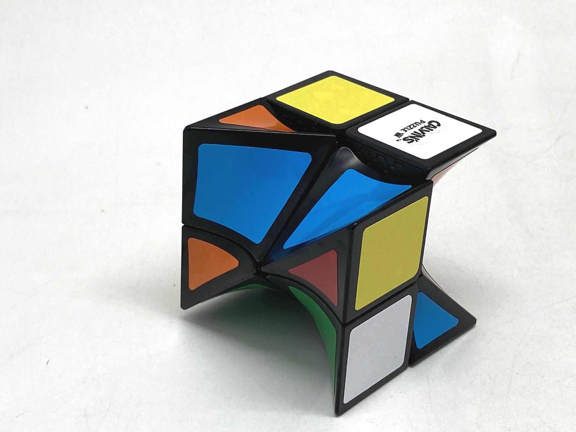 (image for) Calvin's Puzzle Twist Cube 2x2x2, Twisted 2x2 Irregular Magic Cube, Sticker Twisty Puzzle Toy