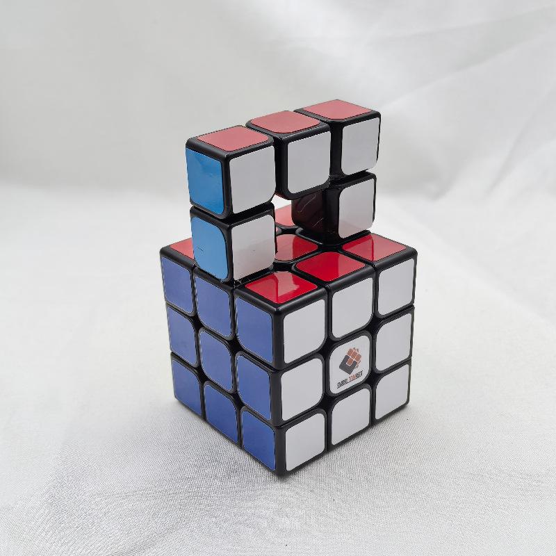 CubeTwist Single Bridge Handlebar Bandaged 3x3 Cube Black Sticker Version