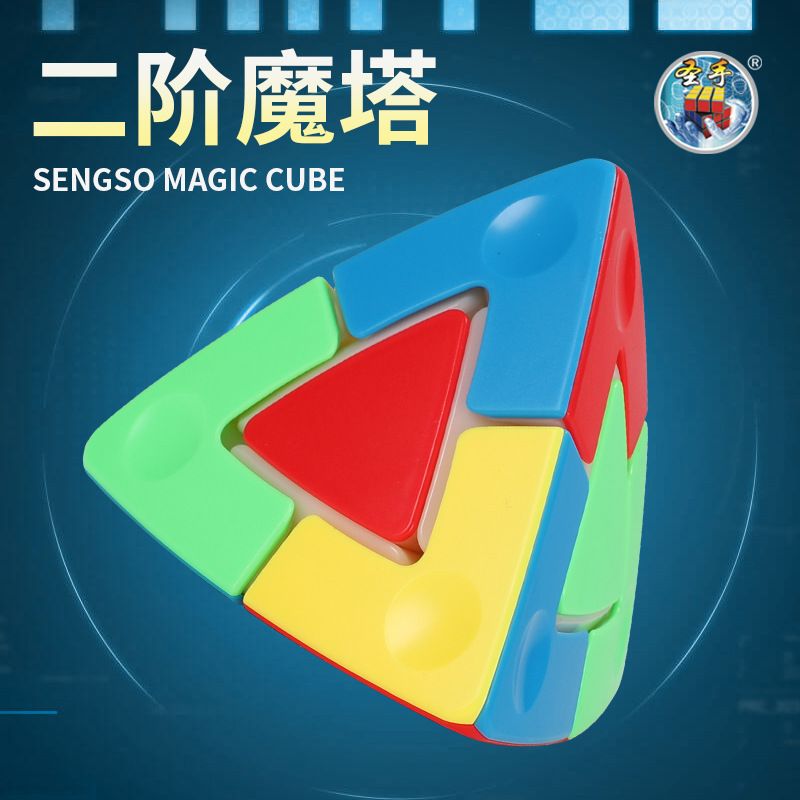 (image for) SengSo 2x2 Duo Pyraminx Cube Stickerless