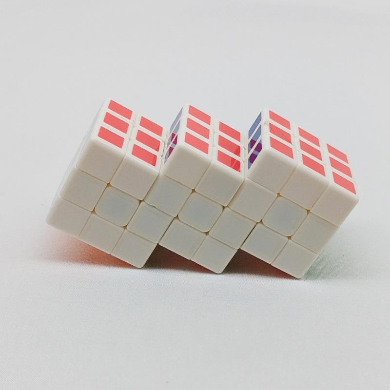 (image for) CubeTwist Mini Siamese Cube 3.0cm White Base, 2‑6 to 10‑6 Extended Connected Twisty Puzzle with Restricted Rotation