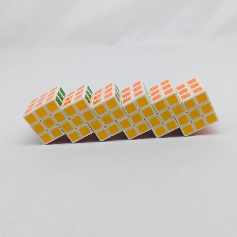 (image for) CubeTwist Mini Siamese Cube 3.0cm White Base, 2‑6 to 10‑6 Extended Connected Twisty Puzzle with Restricted Rotation