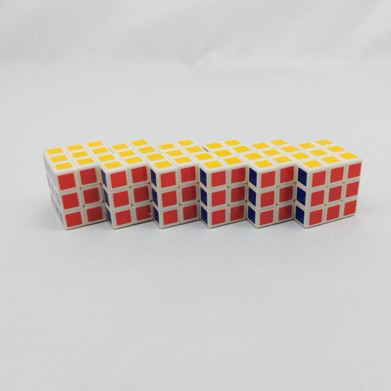 (image for) CubeTwist Mini Siamese Cube 3.0cm White Base, 2‑6 to 10‑6 Extended Connected Twisty Puzzle with Restricted Rotation