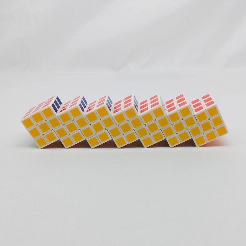 (image for) CubeTwist Mini Siamese Cube 3.0cm White Base, 2‑6 to 10‑6 Extended Connected Twisty Puzzle with Restricted Rotation