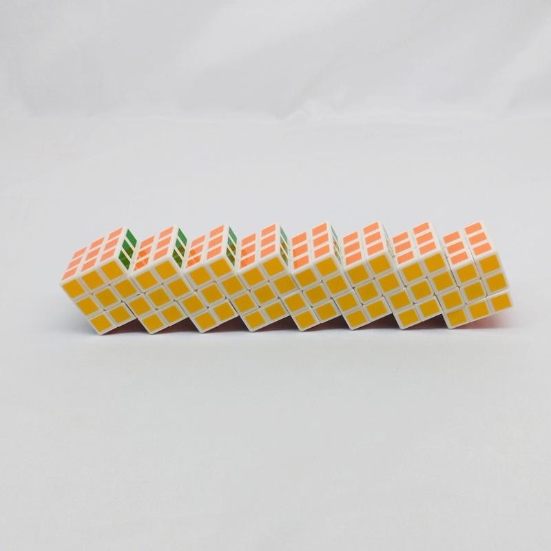 (image for) CubeTwist Mini Siamese Cube 3.0cm White Base, 2‑6 to 10‑6 Extended Connected Twisty Puzzle with Restricted Rotation