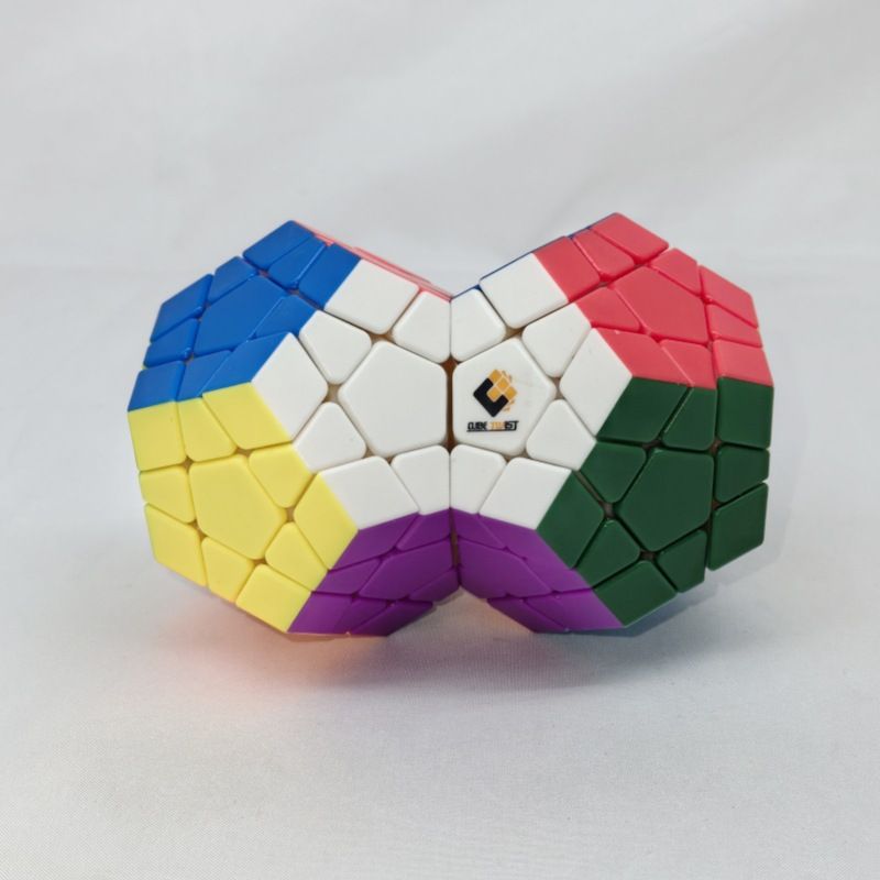 (image for) CubeTwist Siamese Megaminx Cube 2-Body 3-Body Symmetric Color Connected Dodecahedron Puzzle Toy