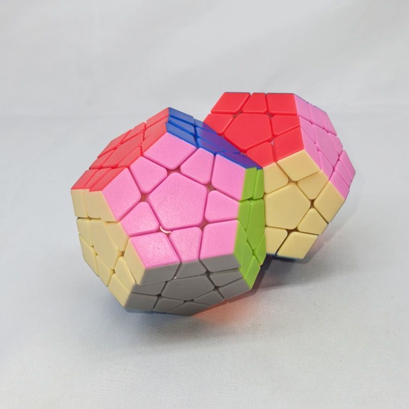 (image for) CubeTwist Siamese Megaminx Cube 2-Body 3-Body Symmetric Color Connected Dodecahedron Puzzle Toy