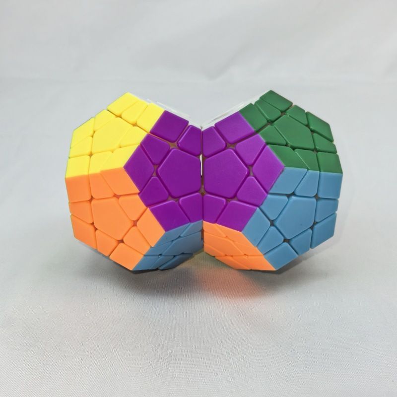 (image for) CubeTwist Siamese Megaminx Cube 2-Body 3-Body Symmetric Color Connected Dodecahedron Puzzle Toy