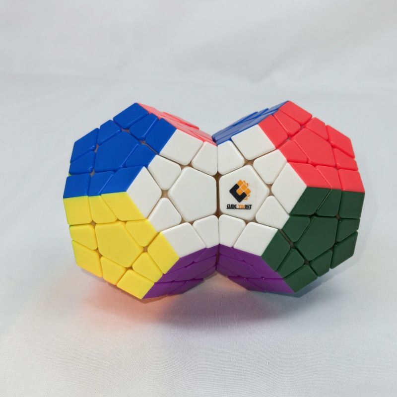 (image for) CubeTwist Siamese Megaminx Cube 2-Body 3-Body Symmetric Color Connected Dodecahedron Puzzle Toy