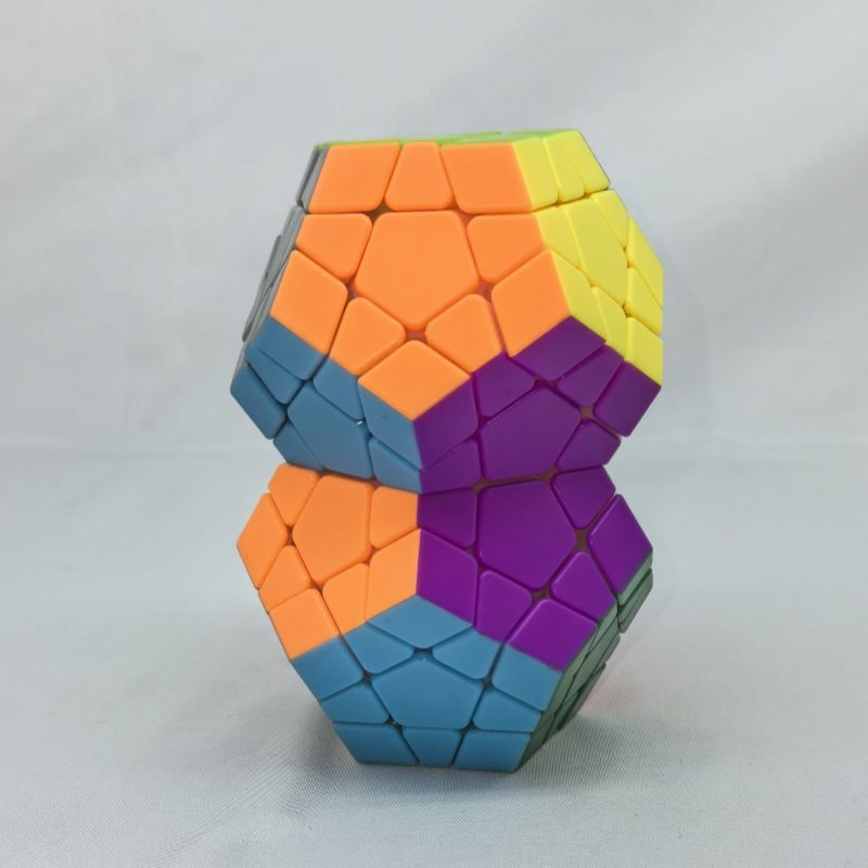 (image for) CubeTwist Siamese Megaminx Cube 2-Body 3-Body Symmetric Color Connected Dodecahedron Puzzle Toy