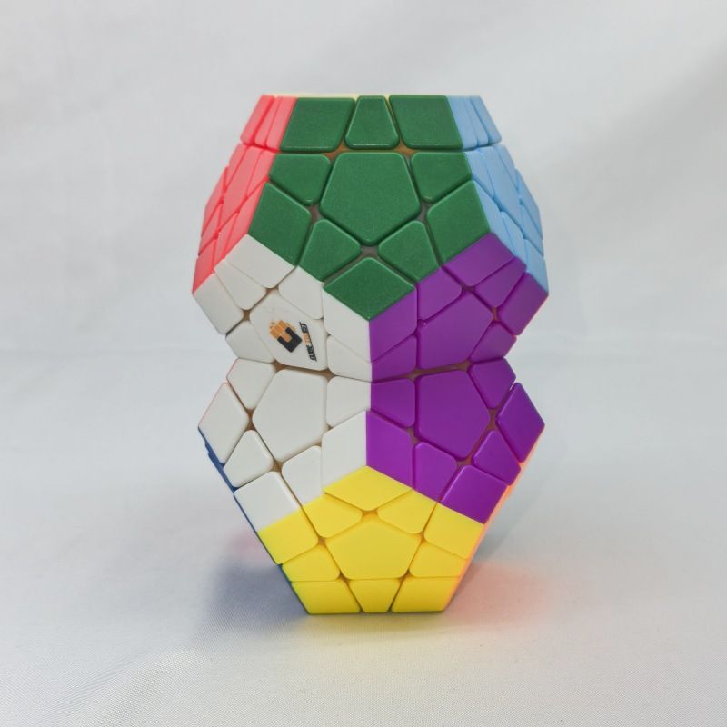 (image for) CubeTwist Siamese Megaminx Cube 2-Body 3-Body Symmetric Color Connected Dodecahedron Puzzle Toy