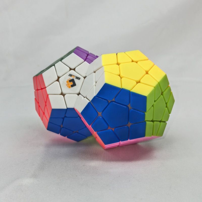 (image for) CubeTwist Siamese Megaminx Cube 2-Body 3-Body Symmetric Color Connected Dodecahedron Puzzle Toy
