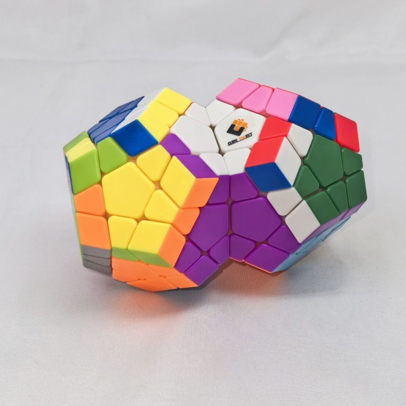 (image for) CubeTwist Siamese Megaminx Cube 2-Body 3-Body Symmetric Color Connected Dodecahedron Puzzle Toy