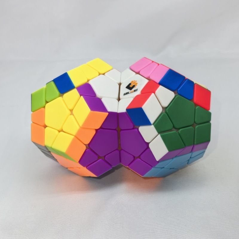 (image for) CubeTwist Siamese Megaminx Cube 2-Body 3-Body Symmetric Color Connected Dodecahedron Puzzle Toy
