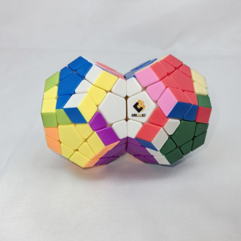 (image for) CubeTwist Siamese Megaminx Cube 2-Body 3-Body Symmetric Color Connected Dodecahedron Puzzle Toy