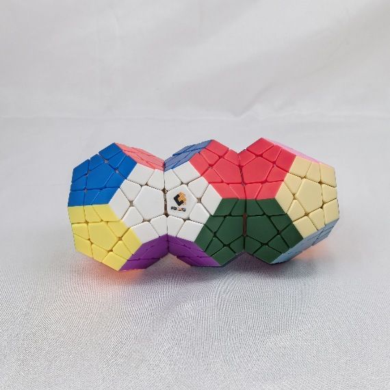 (image for) CubeTwist Siamese Megaminx Cube 2-Body 3-Body Symmetric Color Connected Dodecahedron Puzzle Toy